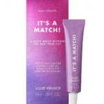 Une boîte violette et un tube étiqueté "Bijoux Indiscrets Baume Clitoridien It's a Match 10 ml" comportent un texte ludique et suggestif pour une expérience amusante. Dakar