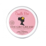 Une boîte ronde en fer blanc avec une étiquette rose pour Camille Rose Baume revitalisant THE GRO GREASE 118ml avec un couvercle floral et le logo Camille Rose. Dakar