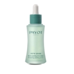 Un flacon vert clair de 30ml de Payot Sérum Peeling Rénovateur Visage Peaux Grasses à Imperfections avec un bouchon compte-gouttes blanc, affichant un texte en français et en anglais sur le devant. Dakar