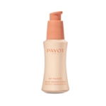 Un flacon beige avec une pompe pêche étiquetée "PAYOT PARIS MY PAYOT Sérum vitamine C éclat Anti Taches" se trouve sur un fond blanc, mettant en valeur les bénéfices éclat et anti-taches de Payot Sérum Vitamine C Éclat Anti Taches Peaux Ternes et Fatiguées 30 ml. Dakar