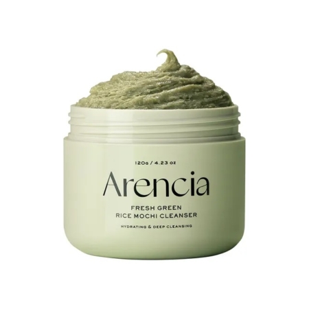 Arencia Fresh Green Nettoyant Visage Mochi au Riz Vert, pot vert clair de 120g, est un nettoyant vert fouetté pour une hydratation et un nettoyage en profondeur. Dakar