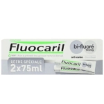 Fluocaril Dentifrice Bifluore 145mg Blancheur Duo 2x75ml offre des avantages anti-cavités et blanchissants, avec une offre spéciale sur deux tubes de 75ml. Dakar