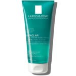 Tube de 200 ml de La Roche-Posay Effaclar Gel Purifiant Micro-Peeling pour le corps et le visage, idéal pour les peaux grasses et acnéiques présentant des imperfections persistantes. L'emballage présente un texte blanc frais et bleu clair. Dakar