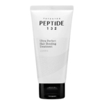 Un tube blanc étiqueté "PEPTIDE 132 Ultra Perfect Hair Bonding Treatment COSRX" avec un bouchon noir, debout sur un fond uni. Dakar
