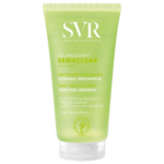 Tube vert de 55 ml de Svr Sebiaclear Gel Moussant Nettoyant Anti Imperfections Purifiant, un nettoyant sans savon pour purifier et renouveler les peaux à tendance acnéique, avec texte blanc et vert et bouchon à charnière. Dakar