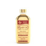 Un flacon doré de HT26 Paris Multi-Lightening Rich Oil avec une étiquette rouge et blanche, conçu pour être mélangé à une lotion, promettant un effet booster pour l'éclaircissement de la peau. Dakar