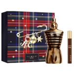 Découvrez Jean Paul Gaultier Le Male Elixir Coffret cadeau pour Homme : un coffret cadeau composé d'un étui à carreaux, d'un flacon de parfum or en forme de torse, d'un vaporisateur de voyage brun et or, et d'un porte-clés à breloques. Dakar