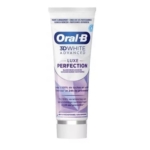 Oral B 3D White Advanced Dentifrice Luxe Perfection 75ml est doté d'un bouchon blanc et d'une étiquette blanche et violette, conçu pour un blanchiment avancé. Dakar
