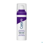 Cerave Sérum Régénérateur Éclat Anti Age au Rétinol Encapsulé 30ml se présente dans un flacon blanc avec une étiquette et une pompe violettes, conçu pour un soin efficace du visage. Dakar