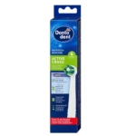 Boîte bleue et verte de Dontodent Active Cross Têtes de Brosse de Rechange pour la Brosse à Dents Électrique Rechargeable, avec une tête de brosse blanche visible et des informations sur le produit en allemand. Le paquet comprend quatre têtes de remplacement. Dakar