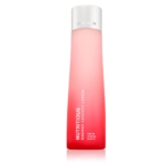 Un grand flacon rose et rouge dégradé d'Estée Lauder Essence Émulsion Hydratante Légère Nutritious Radiant 200ml avec un bouchon argenté se tient debout sur un fond blanc. Dakar