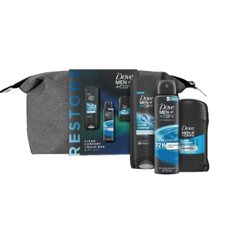 Le Dove Coffret Men Comfort comprend un spray déodorant de 150 ml, un gel douche de 250 ml, un stick déodorant de 50 ml et une trousse de toilette. Dakar