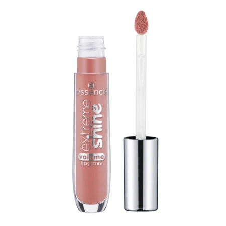 Le Lipgloss Extreme Shine Volume 16 Nude Sorbet d'Essence (5 ml) se caractérise par une teinte rose tendre, un capuchon argenté et un bâtonnet applicateur présenté à l'extérieur du tube avec du produit à son extrémité. Dakar