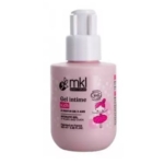Un flacon rose de MKL Green Nature Gel Intime Kids, avec un distributeur à pompe et une illustration de bande dessinée d'une fille en tutu sur l'étiquette frontale. Dakar