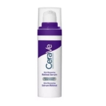 Un flacon blanc et violet de CeraVe Skin Renewing Retinol Serum avec un distributeur à pompe, portant le nom de la marque et les détails du produit sur l'étiquette frontale. Dakar