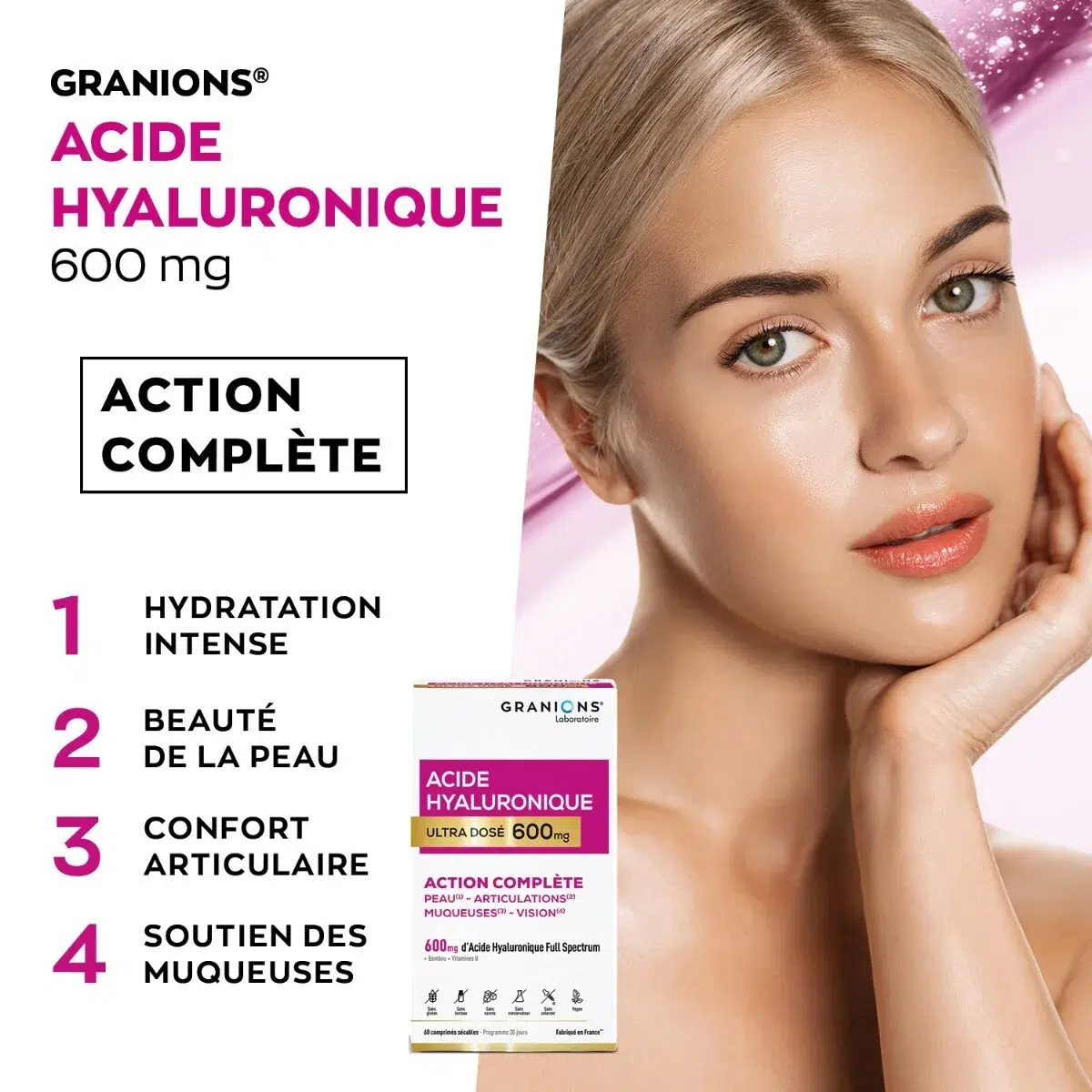 Granions Acide Hyaluronique Ultra Dosé Action Complète 60 Gélules – Image 3