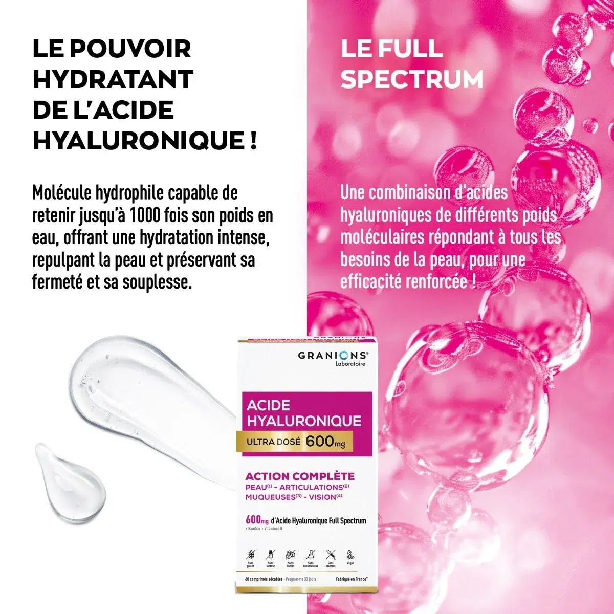 Granions Acide Hyaluronique Ultra Dosé Action Complète 60 Gélules – Image 4
