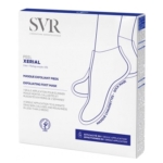 Une boîte blanche de SVR Xerial Exfoliating Foot Mask avec un texte bleu et un contour de pieds portant des masques à chaussettes. L'emballage contient des informations sur le produit en français et en anglais. Dakar