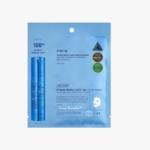 Un emballage bleu étiqueté "Vt Masque Hydrop Reedle Shot 100 en 2 étapes 1 piece" avec des instructions en anglais et en coréen, comportant des images d'un flacon de sérum et d'un masque facial. Dakar