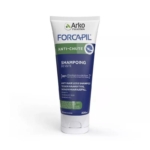 Tube de shampooing Forcapil Anti-Chute d'Arko Pharma, étiqueté comme anti-chute et densifiant, avec un texte en français, anglais, néerlandais et allemand, debout sur un fond blanc. Dakar