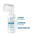 Ducray Dexyane Crème Émolliente Anti-Grattage 400ml-apaise les irritations, réduit le grattage et est sans parfum. Idéale pour les peaux très sèches et sujettes à l'eczéma. Comprend un distributeur à pompe. Un texte en français souligne les principaux avantages sur le flacon. Dakar