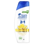 Head & Shoulders Citrus Fresh 2 en 1 Shampooing et Après Shampooing Antipelliculaire 300 ml, avec un bouchon bleu et une étiquette montrant des citrons tranchés et des éclaboussures d'eau. Dakar