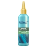 Un flacon bleu et jaune de Head & Shoulders DermaX Pro Crème de Soin Apaisant Cuir Chevelu à Rincer Antipelliculaire 145 ml, étiqueté "APAISE KALMEERT", présente une feuille d'aloe vera avec un texte en français et en néerlandais. Dakar