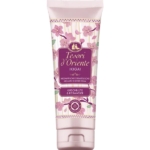 Tube de crème de douche aromatique Tesori d'Oriente Ikigai, rose et violet, illustré de fleurs de cerisier et étiqueté "Kirschblüte & Reiswasser" (fleurs de cerisier et eau de riz) sur la face avant. Dakar