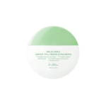 Un flacon de crème solaire rond, bicolore, avec un bouchon vert clair et un fond blanc, portant l'étiquette « Isntree Hyaluronic Acid Fresh Sun Sérum Soin Solaire Invisible Sans Traces Blanches 50 ml (Copie) » en lettres vertes — dans le même style que l'original. Dakar