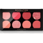 La palette « Ultra Blush » de MakeUp Revolution, « De Blush Teinte Sunset Burst » (8 x 1,6 g), est une palette rectangulaire noire contenant huit fards à joues ronds dans des tons roses, corail et pêche, comprenant à la fois des nuances marbrées et unies. Dakar