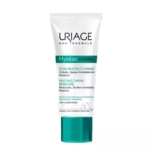 Un tube blanc de 40 ml de « Uriage Hyséac Hydra Soin Hydratant et Restructurant pour les peaux desséchées par les traitements », rehaussé de touches de bleu et de vert, est présenté debout sur un fond blanc ; ce produit est destiné à hydrater et apaiser les peaux sèches. Dakar