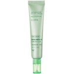 Un tube vert de Vt Cica Reti A 0,05 Soin Correcteur Anti-Âge au Rétinol et à la Centella Asiatica, 30 ml, doté d'une étiquette transparente, d'un bouchon vert clair et d'une mention bien visible de la teneur en rétinoate et des ingrédients clés. Dakar