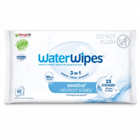 Waterwipes 60 lingettes pour bébé : lingettes 3-en-1 pour la peau sensible des nouveau-nés, composées à 99,9 % d'eau, sans parfum ni alcool, reconnues par Allergy UK et l'Eczema Association. Dakar