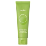 Un tube vert de 80 ml de « Beplain Nettoyant Doux Visage Peaux Sensibles Hydratant et Apaisant », avec un texte blanc et un motif minimaliste en forme de cercle sur le devant. Dakar