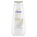 Un flacon blanc de gel douche hydratant ultra-doux Dove de 250 ml (Copie), orné de touches dorées et portant les mentions « soin douceur » et « nutrition 24 h » en français, accompagnées d'un motif en spirale, offre une hydratation douce pour une peau lisse et nourrie. Dakar