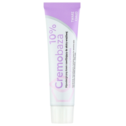 Un tube de 150 ml de « Mixa Urea Cica Repair+ Soin Régénérant », destiné aux peaux très sèches et rugueuses du visage, du corps et des mains. L'emballage présente un design blanc et violet, avec des textes rédigés principalement en polonais. Dakar