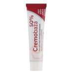 Tube vertical de 30 g de Farmapol Cremobaza 50 Crème exfoliante à l'urée 50 % anti-callosités, doté d'une étiquette rouge et blanche et d'un texte en polonais, conçu pour exfolier la peau rugueuse des pieds, des coudes et des genoux. Dakar