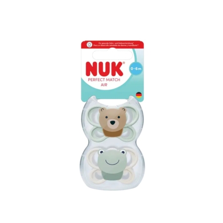 Lot de deux tétines en silicone rose et blanche, NUK Sucette en Silicone Starlight, pour les bébés de 0 à 6 mois (2 pièces), dans un emballage transparent. Dakar