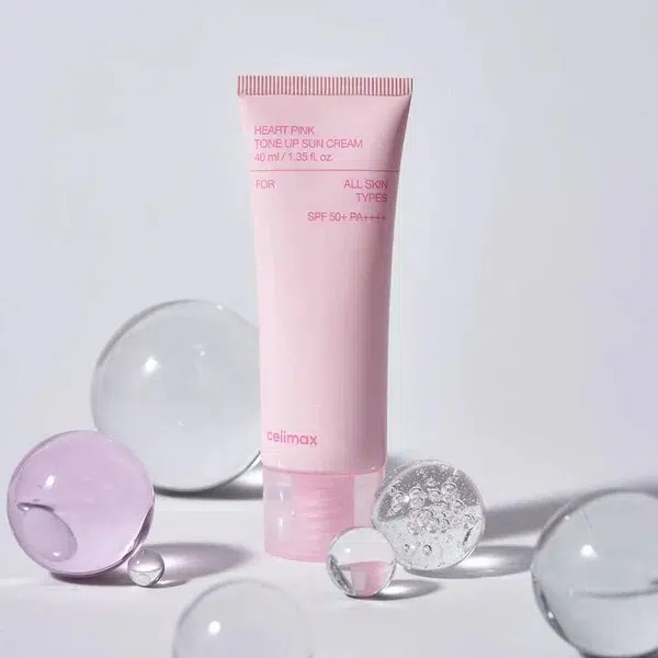 Celimax Heart Pink Tone Up Spf50 Crème Solaire Teintée Rose Éclat et Hydratante 40ml – Image 2