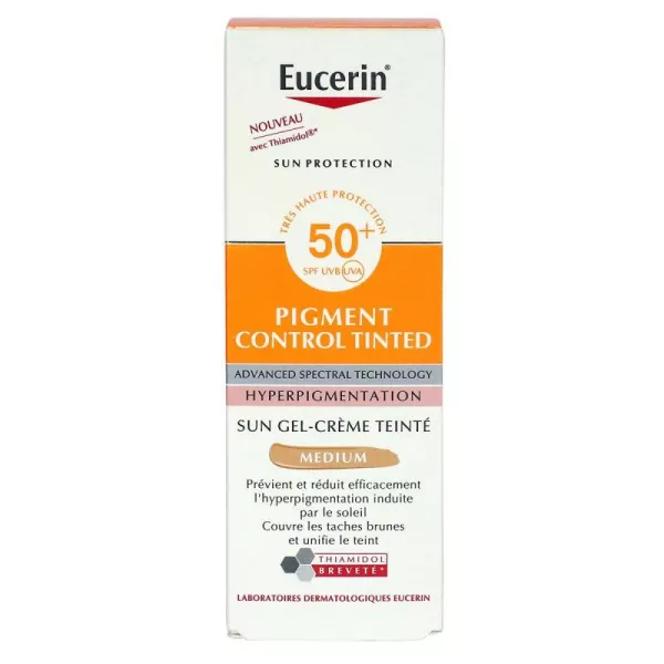 Eucerin Sun Pigment Control Gel Crème Teinté Spf50+ Soin Solaire Anti-Taches et Unifiant 50 ml – Image 4
