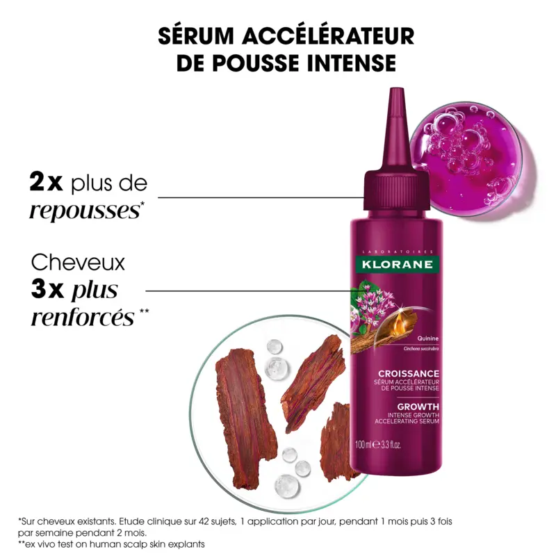 Klorane Sérum Accélérateur de Pousse des Cheveux Quinine et Adénosine 100 ml – Image 4