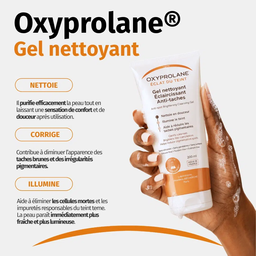 Oxyprolane Éclat du Teint Gel Nettoyant Anti Taches Éclaircissant 200 ml – Image 3