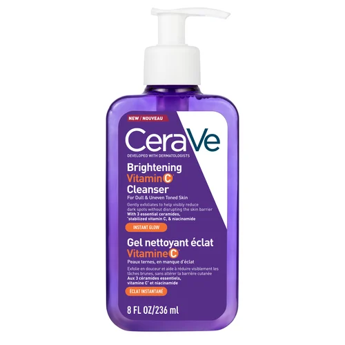 CeraVe Nettoyant Visage Illuminateur à la Vitamine C Peaux Ternes et Teint Irrégulier 237 ml