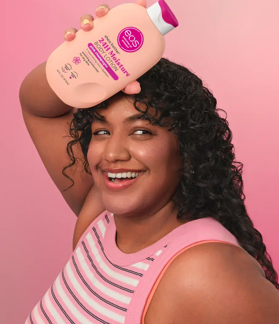 EOS Shea Better Pink Champagne Lait Corps Hydratant 24H au Beurre de Karité 473 ml – Image 4